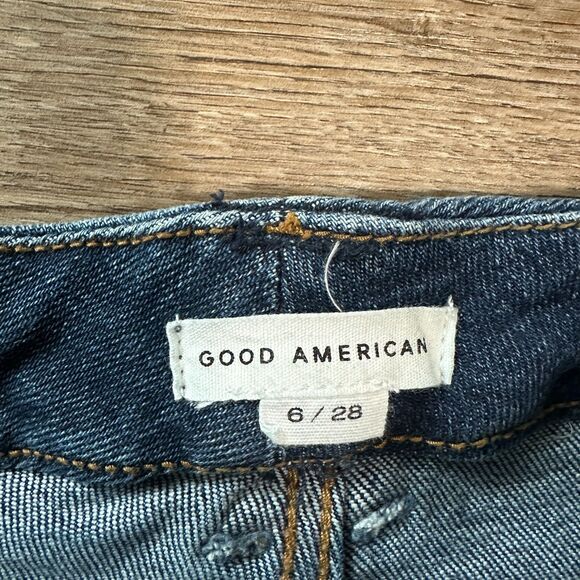 Good American Jeans Womens Classic Slim Distressed High Rise 6/28 Skinny - Picture 4 of 6